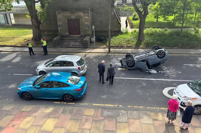 The road was closed off as emergency services attended