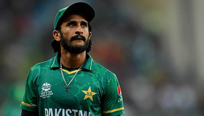 Pakistans Hasan Ali reacts during the ICC men’s Twenty20 World Cup semi-final match between Australia and Pakistan at the Dubai International Cricket Stadium. — AFP/File
