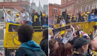 Leeds star appears to confirm team-mate is quitting club while on boozy bus parade | Football | Sport
