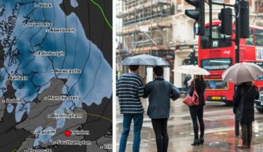 UK storm forecast with 550-mile rain wall - list of counties not hit | Weather | News