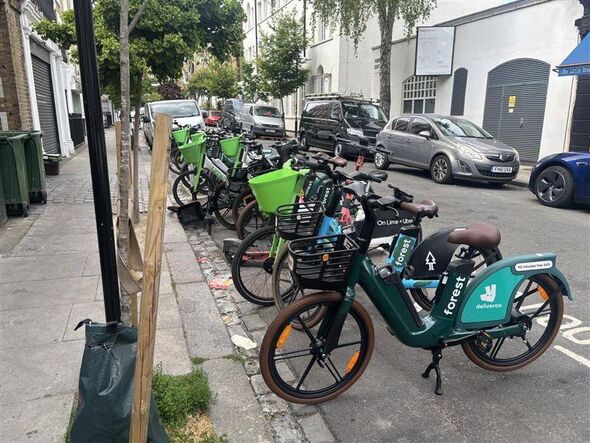 Mr Evangelou says bikes are blocking the restaurant's entrance