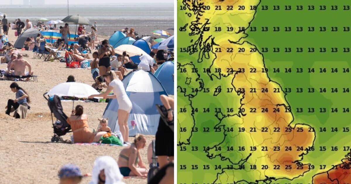 UK hot weather maps turn red as 25C heat to blast Britain - check your area | Weather | News