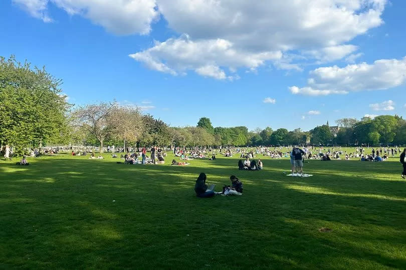 Locals descended on the beauty spot