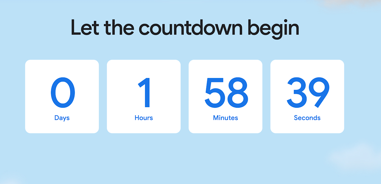 Google I/O keynote countdown