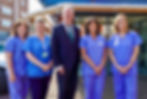 Alison Lowry (Lead Practice Nurse, Grosvenor Road Surgery), Theresa Morey (GPN  West Belfast Federation), Health Minister Mike Nesbitt, Elaine McCauley (Practice Nurse, Grosvenor Road Surgery), Una McCluskey (Practice Nurse, Grosvenor Road Surgery).