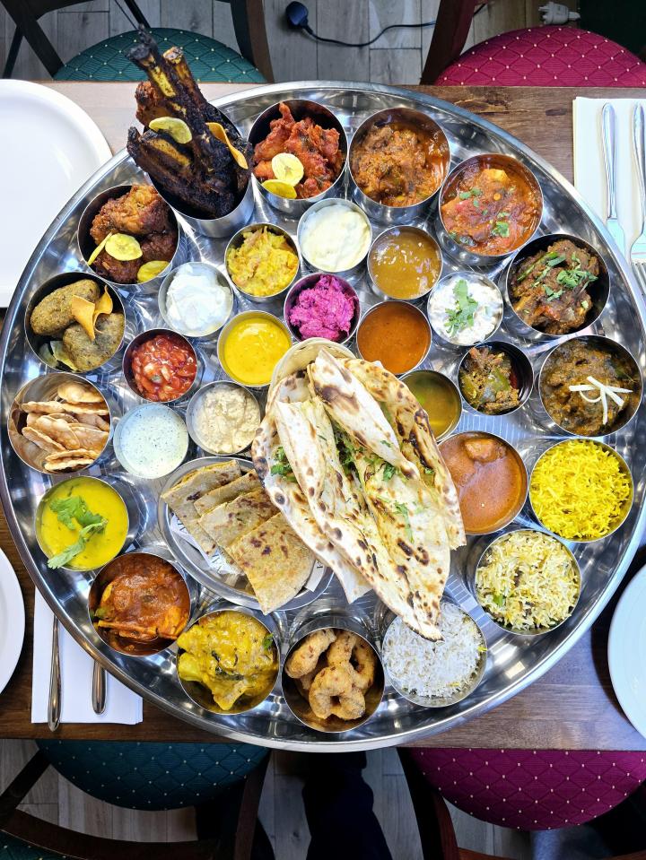 Thali of Indian food.