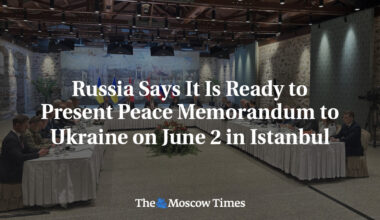 Russia Says It Is Ready to Present Peace Memorandum to Ukraine on June 2 in Istanbul