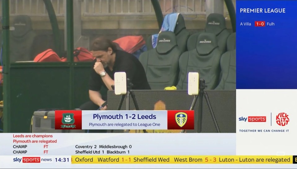 Farke had a quiet moment to himself as his team celebrated