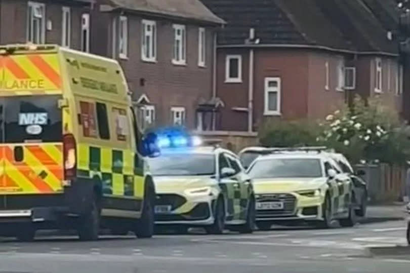 Emergency services at the scene on Platt Lane