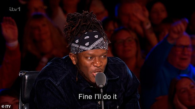 YouTube personality KSI, 31, decided to send Stacey through to the semi-finals (pictured) after singing Leona Lewis' version of Snow Patrol's Run