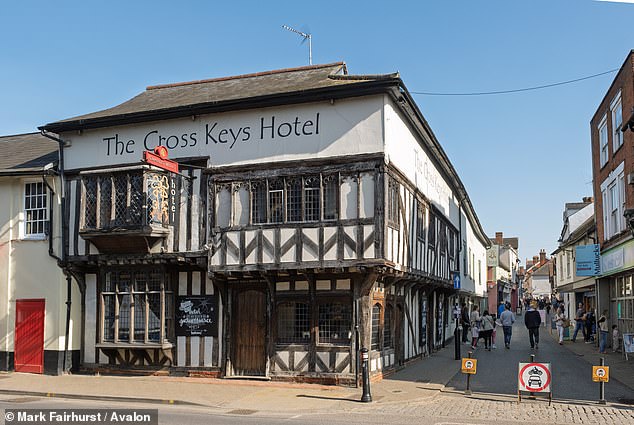 One visitor to the town, who didn't want to be identified, said 'the traffic coming in was horrendous'. Pictured: The Cross Keys Hotel in Saffron Walden