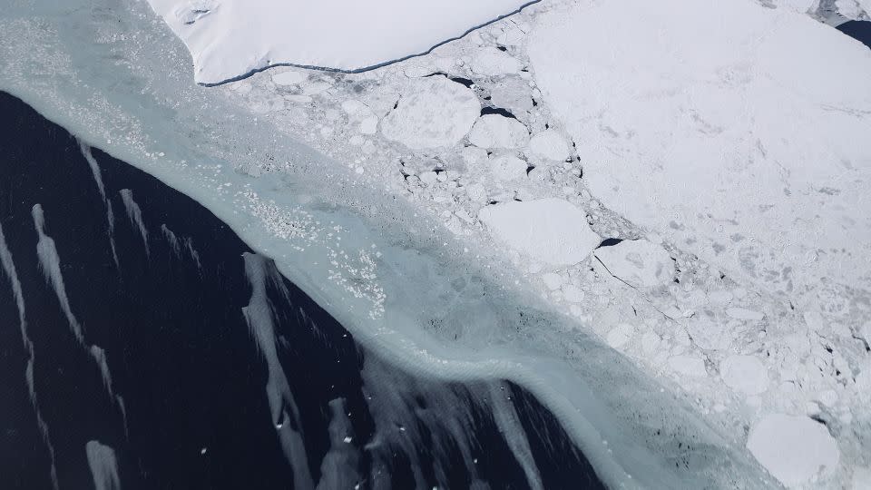Sea ice floats in the Antarctic Peninsula region, on November 4, 2017, above Antarctica. Scientists are concerned the West Antarctic Ice Sheet may be in a state of irreversible decline directly contributing to rising sea levels. - Mario Tama/Getty Images