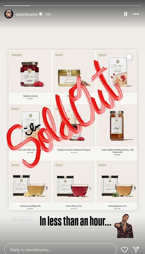 Hitting the market at the start of April, fans snapped up the products within minutes ¿  the range sold out in just half an hour.
