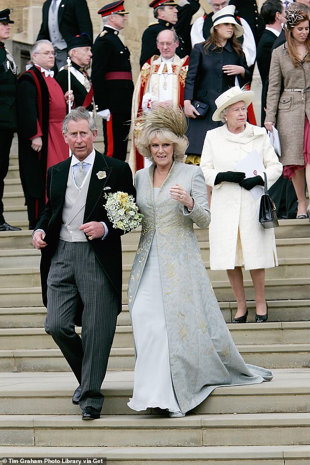 The late Queen and Prince Philip did not attend the civil ceremony but were present at the dedication and held a reception for the couple in Windsor Castle afterwards
