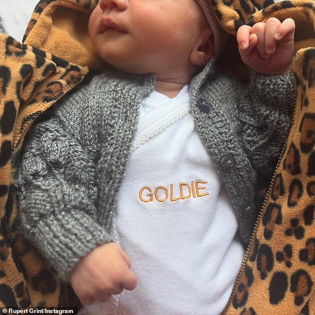 The actor, who played Ron Weasley in the magical movies took to Instagram last month to introduced the tot, revealing the baby's name to be Goldie G. Grint