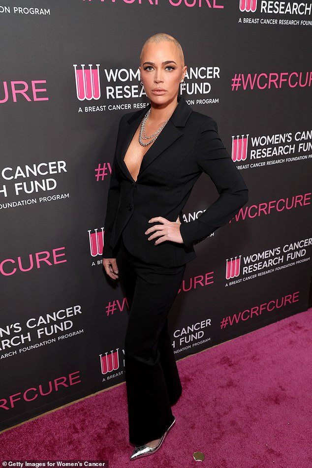 The Real Housewives of Beverly Hills alum, 43, walked the red carpet without a wig, bearing the scars from her multiple brain surgeries this year