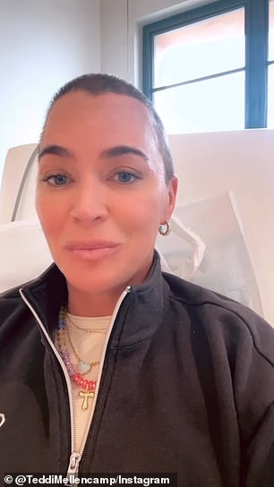On Instagram, Teddi said her 'tumors have significantly shrunk, which doctors believe means that this all will work'