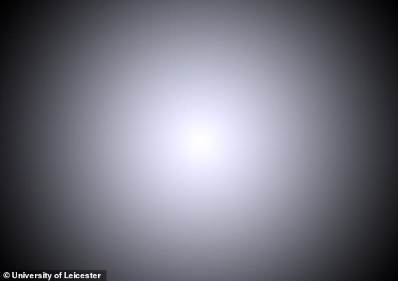 Scientists have calculated that this is what the view from a warp drive ship would look like. The glow is from the cosmic microwave background radiation, energy left over from the Big Bang, being shifted out of the microwave spectrum into visible wavelengths by the Doppler effect