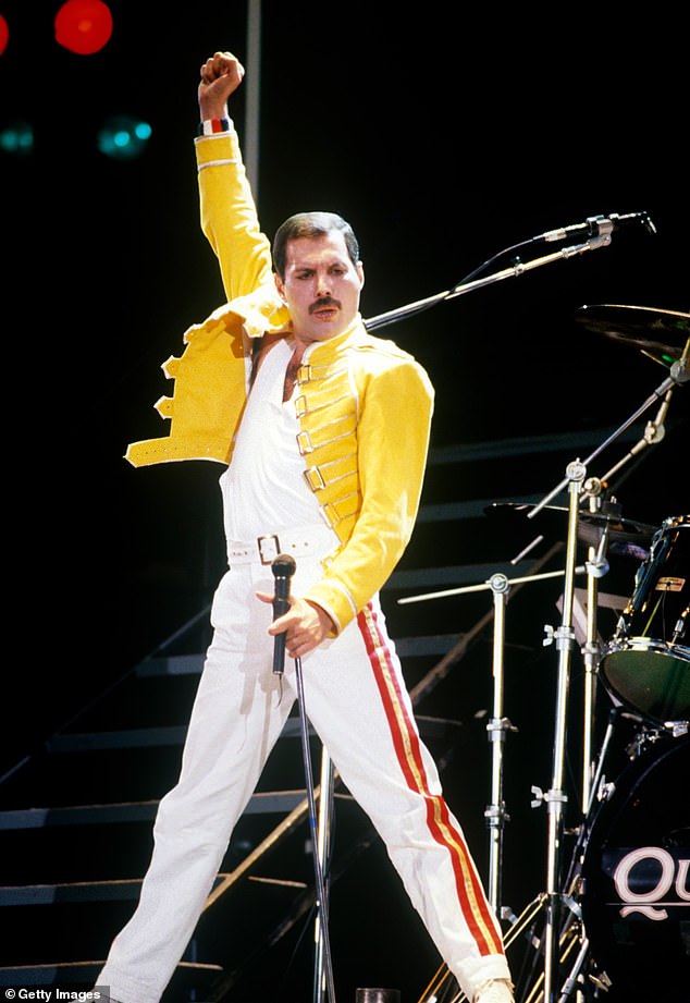 Freddie Mercury performs at Live Aid on July 13, 1985 - as Diana watched from the audience