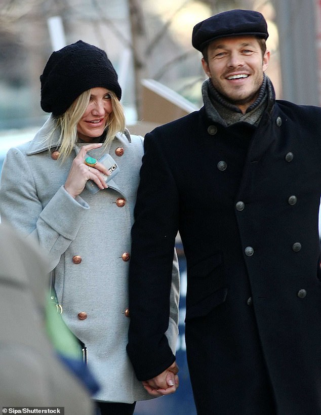 Sculfor says he remains in touch with ex-girlfriend Diaz, who is now married to Good Charlotte guitarist Benji Madden (pictured together in 2008)