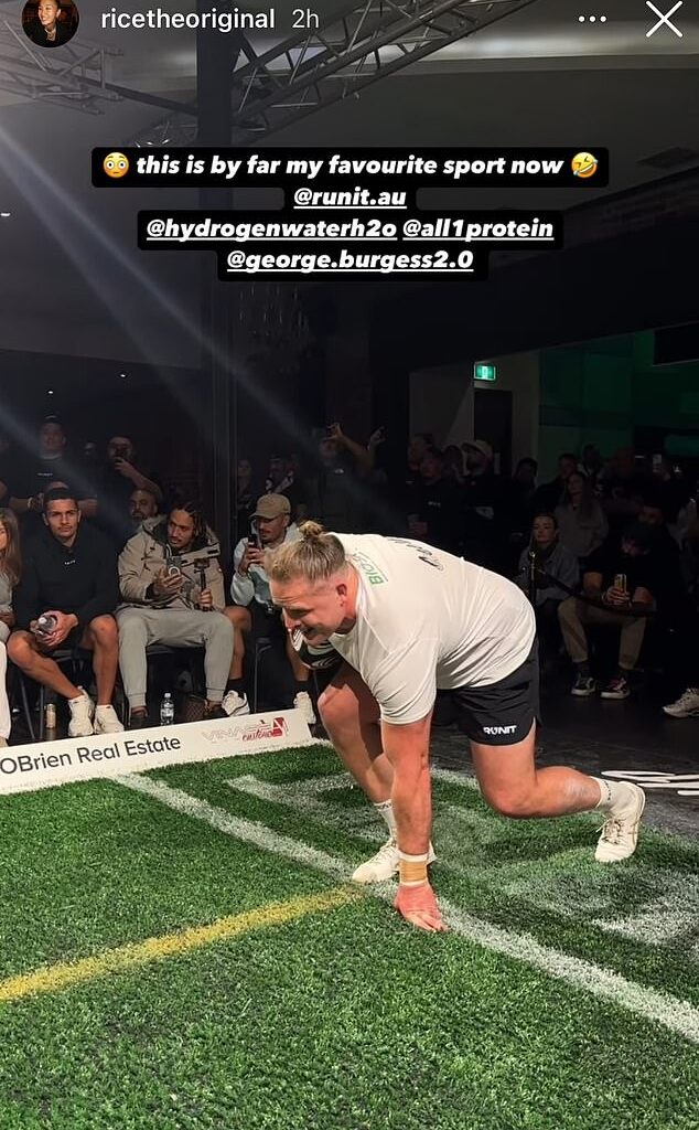 George Burgess (pictured) competed in the RUNIT Championship on Wednesday in Melbourne