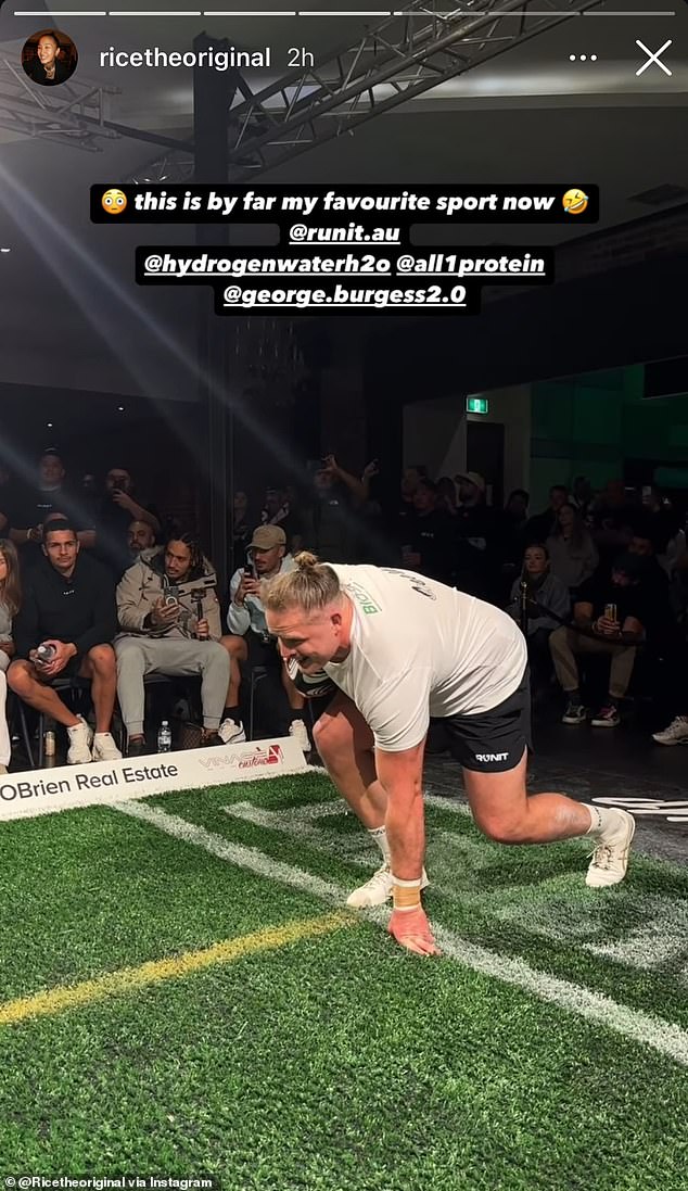 George Burgess (pictured) competed in the RUNIT Championship on Wednesday in Melbourne