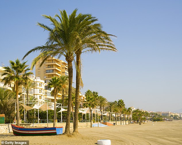 Though he described general day-to-day life in Spain as 'brilliant,' he admitted the move is 'not easy' (pictured: Estepona beach on Costa del Sol)