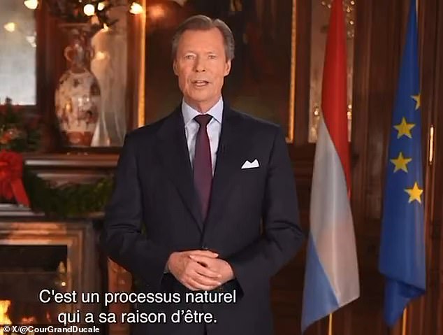 Grand Duke Henri, 70, announced he would be stepping down in his Christmas broadcast (pictured)