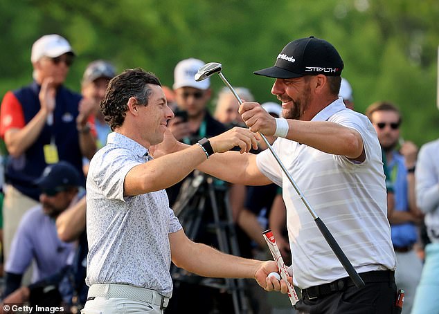 Michael Block, right, could reunite with Rory McIlroy after qualifying for the PGA Championship