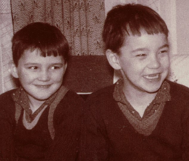 Alix and, left, his younger brother Stuart when they were growing up