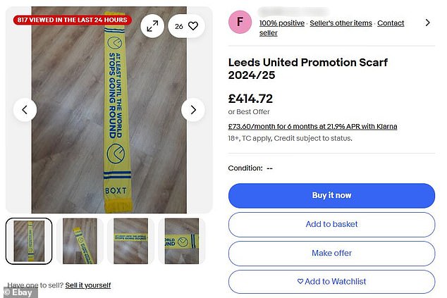 Several of the items have been listed for sale online, with prices rising to more than £400 and beyond