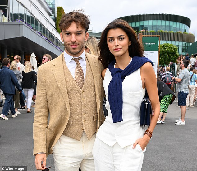 Pierre Gasly pictured with his girlfriend Francisca Gomes at Wimbledon last year