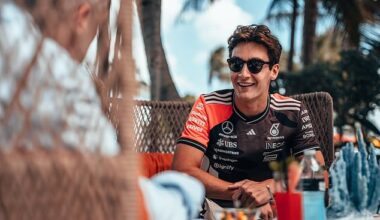 George Russell sits down with Mail Sport on South Beach in Miami ahead of the race weekend