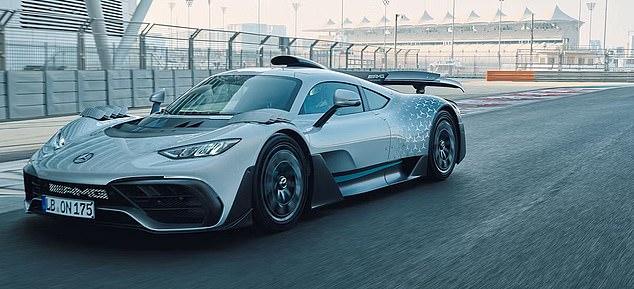 Russell's new Mercedes AMG One, which has a top speed of 219mph and accelerates from 0-186mph in 15.6sec