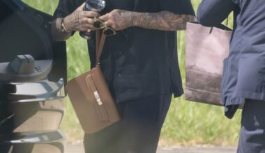 David Beckham's private jet arrives back in Luton on Saturday after the family enjoyed a swanky dinner in Paris to celebrate his 50th birthday