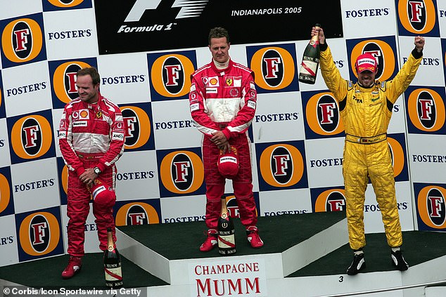 Michael Schumacher claimed victory at the race, but was understated on the podium