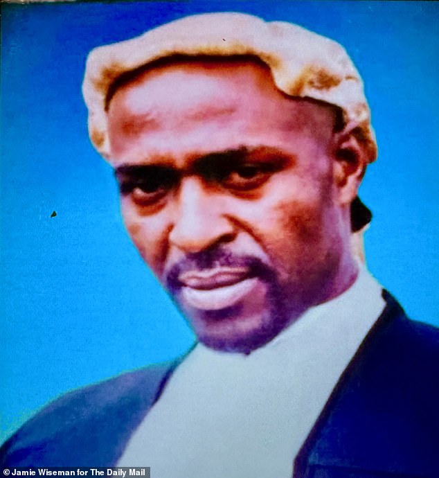 Cameroonian lawyer Ndam Carlson Agwo pictured in his legal gown and wig