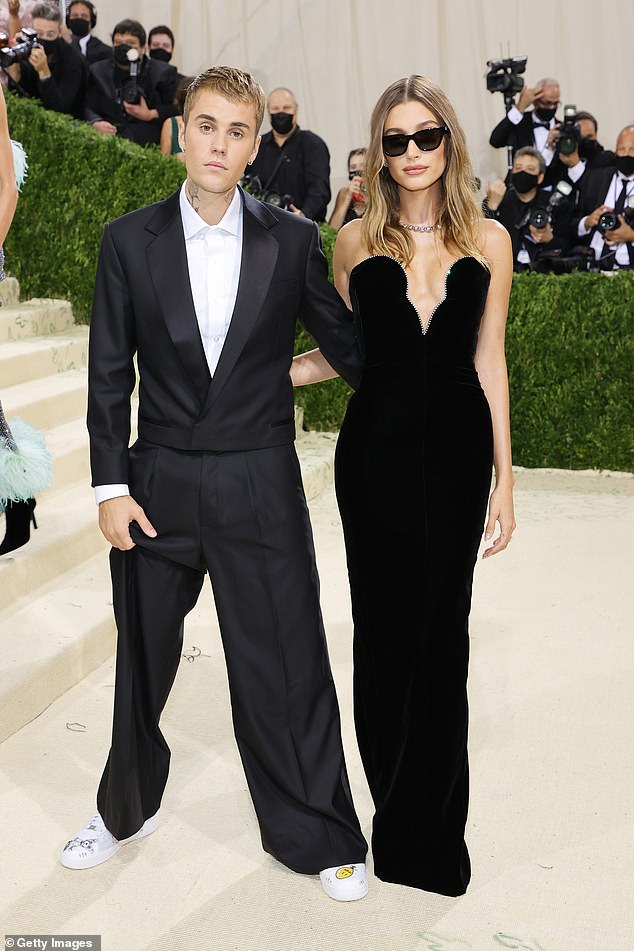 There is also a question mark over Hailey and Justin Bieber's attendance at this year's Met Gala (pictured at the Met in 2021)
