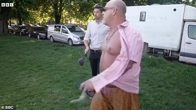 He made his points after interrupting a broadcast report being carried out by the BBC