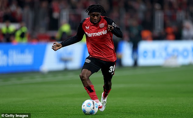 Bayer Leverkusen's Jeremie Frimpong has been heavily linked to a move to Merseyside