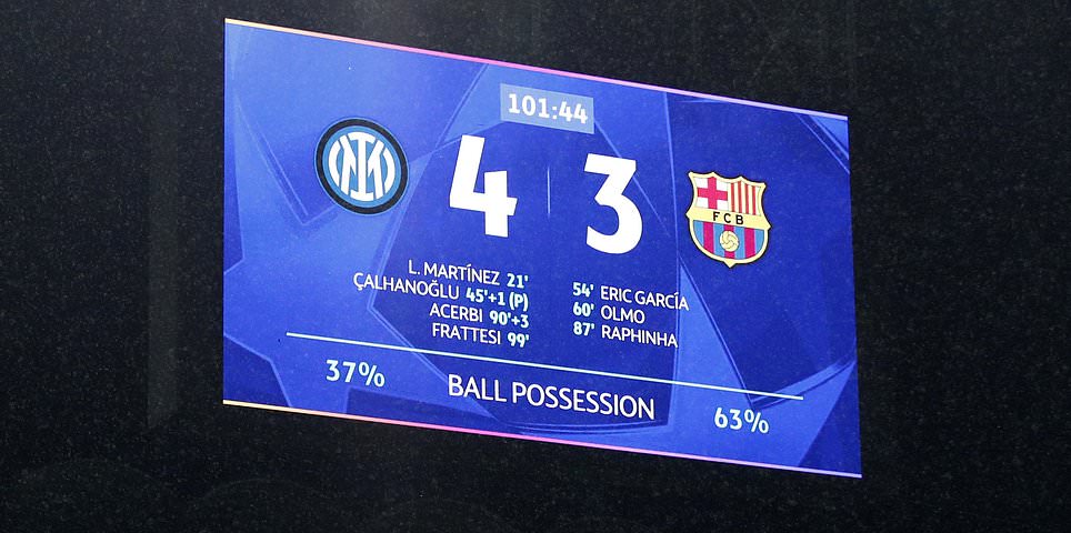 Inter Milan vs Barcelona - Champions League RECAP: Live score, team news and updates as Italians book final date with extra-time winner after added-time equaliser after Catalans thought they had sealed memorable comeback
