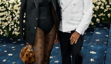 Louis Vuitton menswear creative director Pharrell has been criticised for the luxury brand's lacklustre Met Gala looks - including one very controversial ensemble that was widely condemned online. He is pictured here with his wife Helen Lasichanh