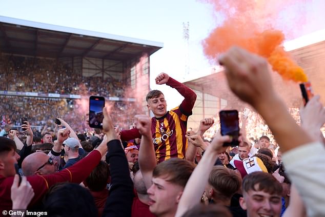 Bradford City enjoyed a similarly charmed end of season with promotion to League One