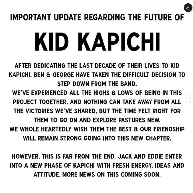 In the statement, the band said they are looking to put their full efforts into other projects after being together for the last 12 years