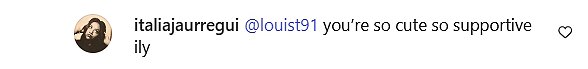In the first hour of Louis sharing the sweet comment nearly six thousand fans liked the comment and several others commented on his message saying he was 'cute' and happy that he is 'supportive'