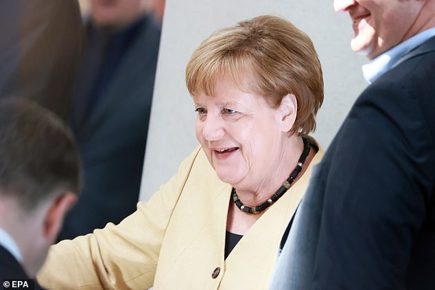 Former German Chancellor Angela Merkel attends the election of German Chancellor at the Bundestag in Berlin, Germany, 6 May 2025