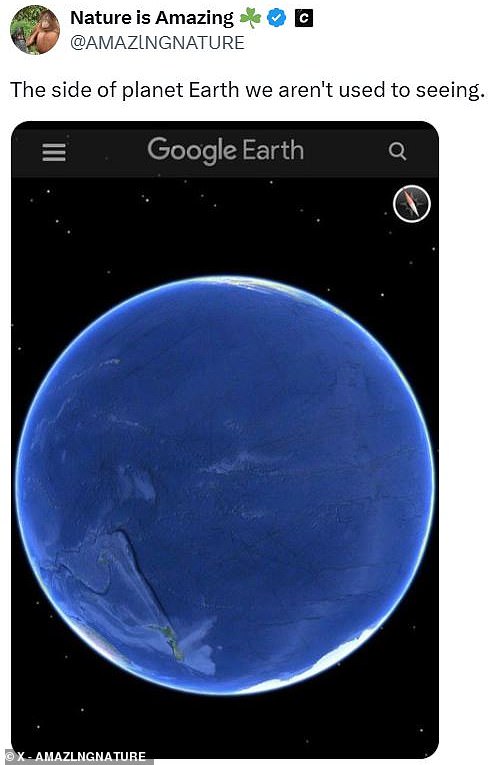 In a viral post on X, formerly Twitter, a social media user has shared a picture of 'the side of planet Earth we aren't used to seeing' and people are freaking out