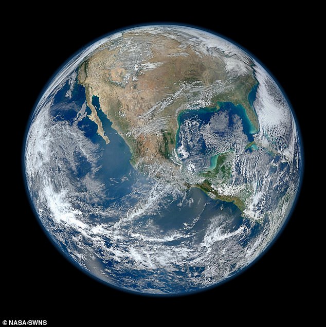 We are used to seeing the 'blue marble' view of Earth, which mainly shows the Northern Hemisphere, where 68 per cent of the planet's land is located