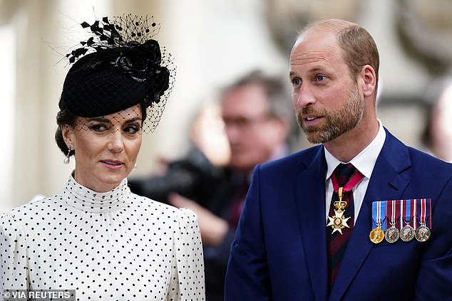 Kate and William took to Thursday's service to remember the end of the Second World War in Europe