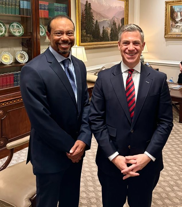 Woods posed for a picture with Senator Jim Banks during his trip to Washington last week